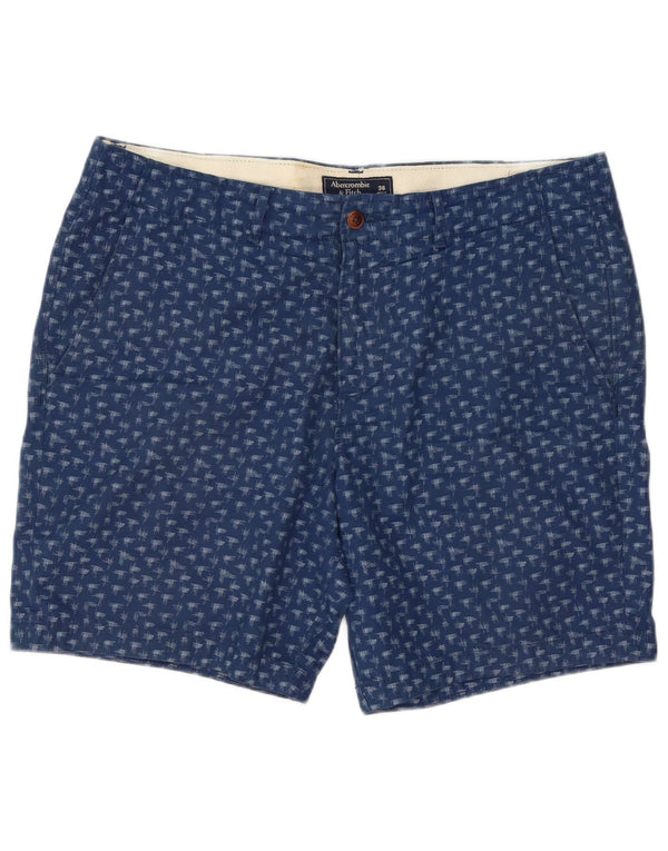 Abercrombie & Fitch Mens Abstract Pattern Chino Shorts W36 Large Navy Blue