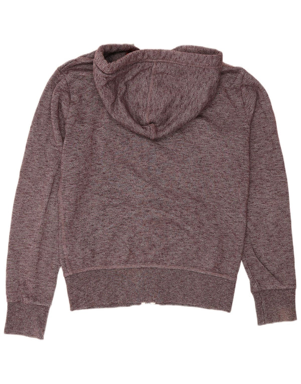 Superdry Mens Zip Hoodie Sweater Small Maroon Flecked Cotton