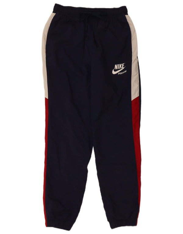 Nike Mens Tracksuit Trousers Joggers Small W27 L27 Navy Blue Colourblock