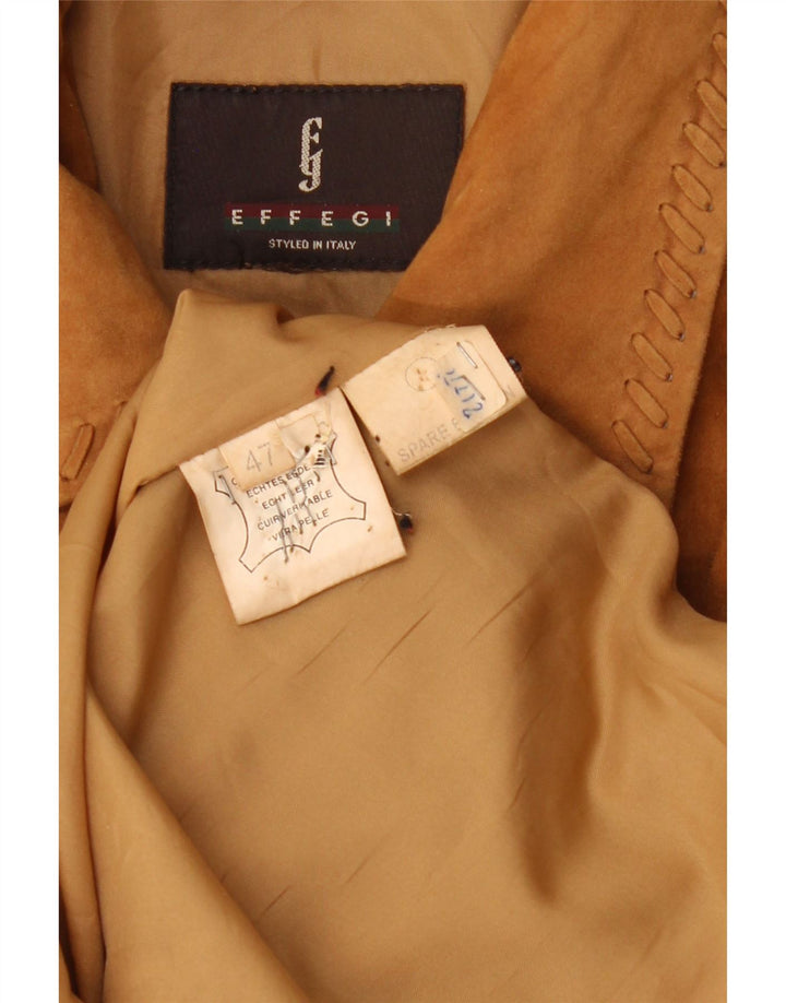 Effegi Womens Suede Jacket IT 47 Large Brown Leather
