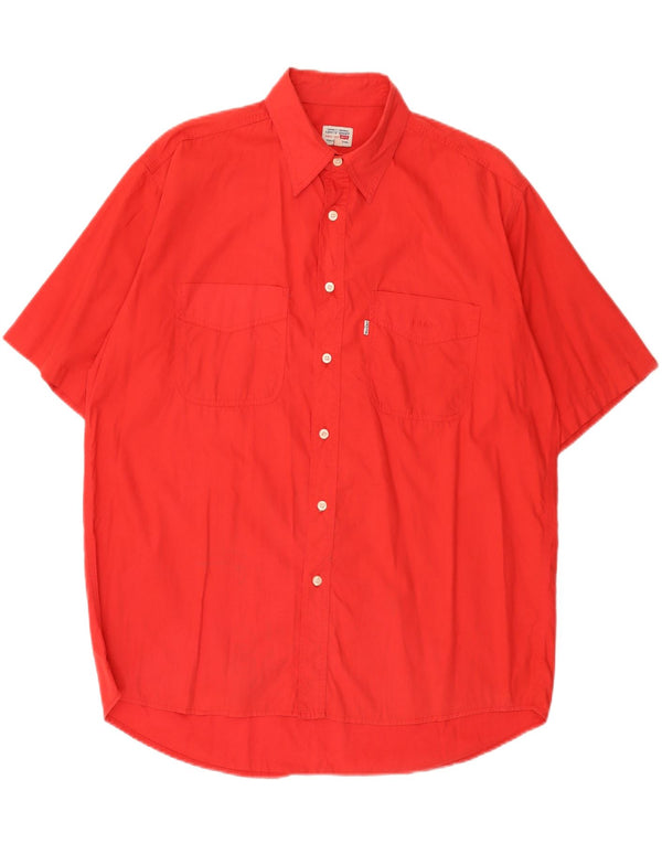 Levi's Mens Short Sleeve Shirt Large Red Cotton