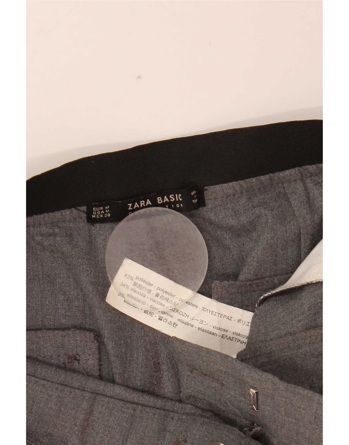 Zara Womens Slim Suit Trousers Medium W28 L27 Grey Polyester
