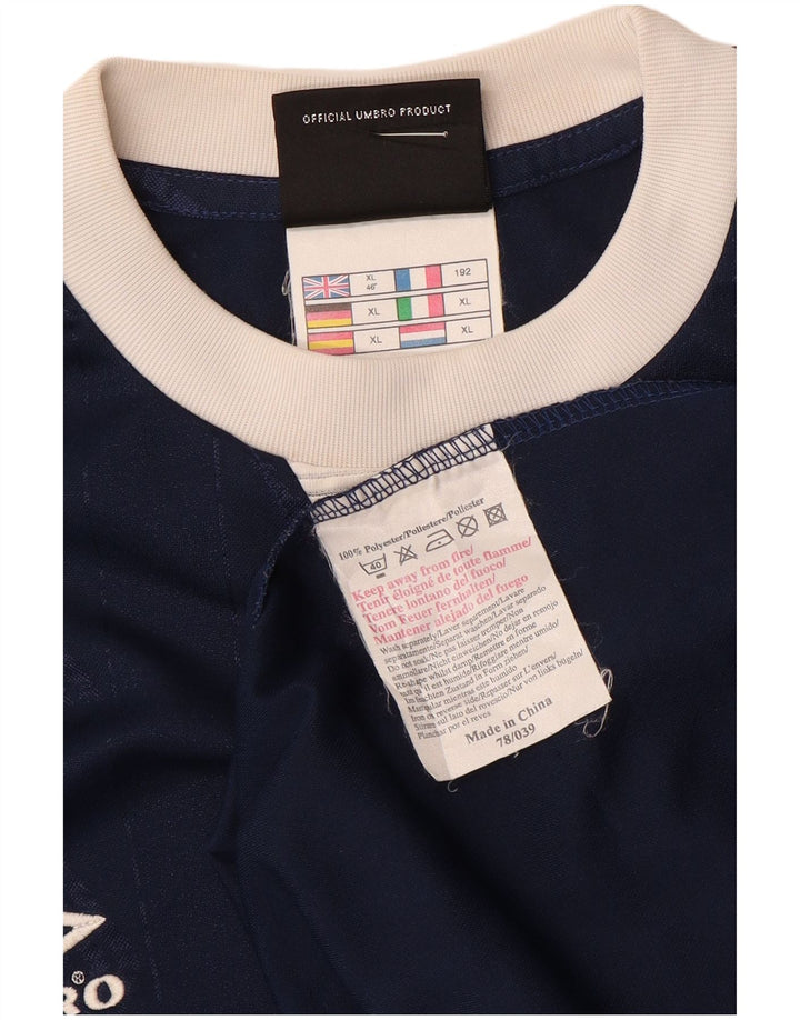 Umbro Mens Graphic Top Long Sleeve XL Navy Blue Geometric Polyester