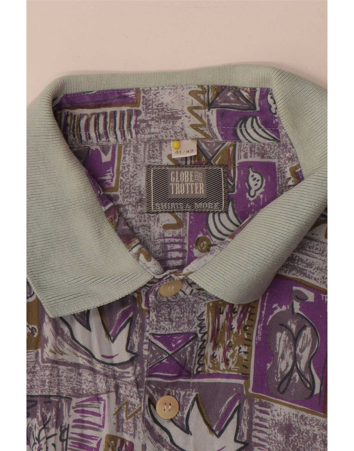 Globe Trotter Mens Short Sleeve Shirt Size 41/42 Large Multicoloured