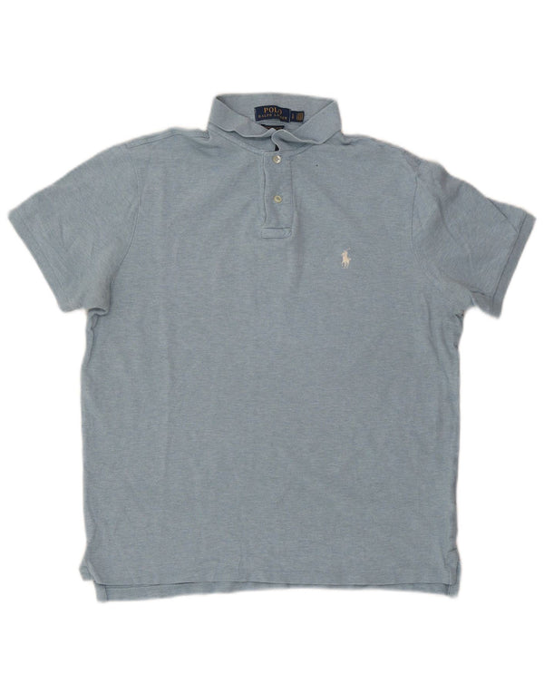Polo Ralph Lauren Mens Custom Slim Fit Polo Shirt Large Blue Cotton