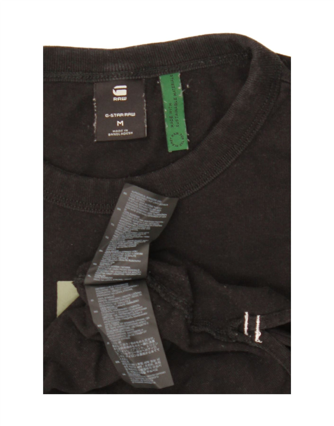 G-STAR Mens Graphic T-Shirt Top Medium Black Cotton