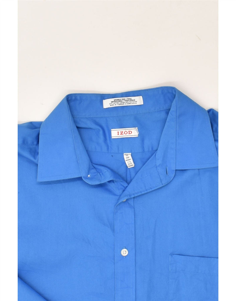 IZOD Mens Wrinkle Free Shirt Size 17 1/2 XL Blue Cotton | Vintage Izod | Thrift | Second-Hand Izod | Used Clothing | Messina Hembry 