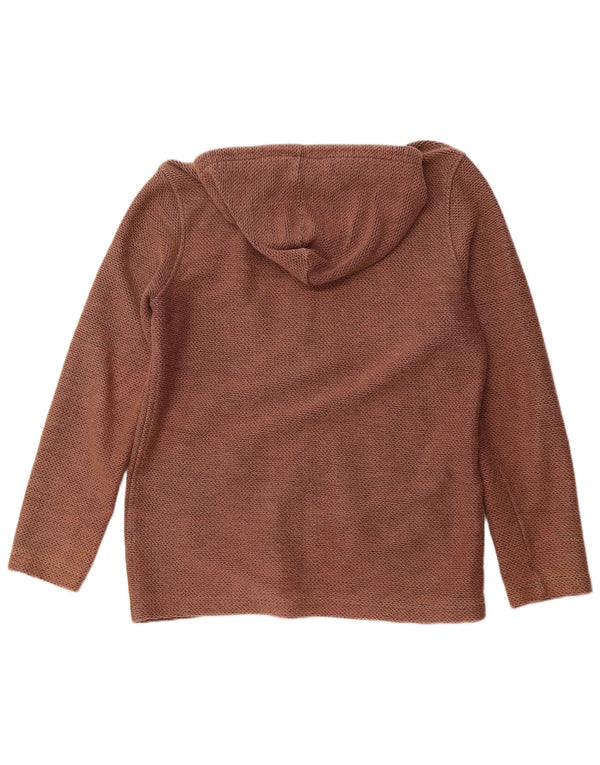 WEIRD FISH Mens Zip Hoodie Sweater Large Brown Cotton