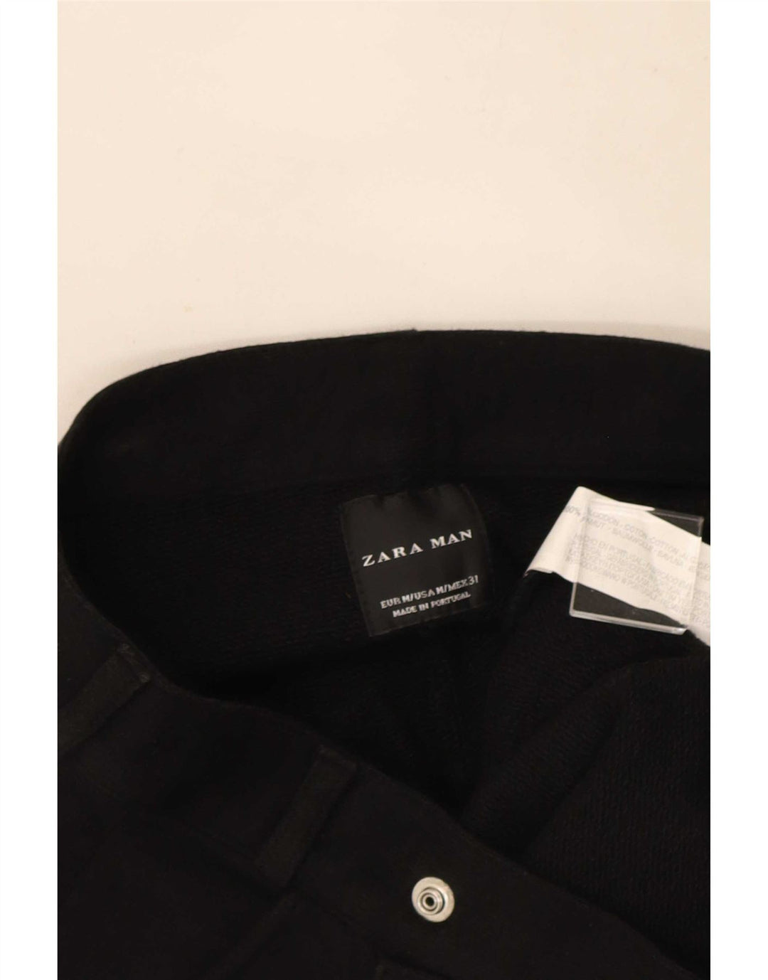 Zara Mens Chino Shorts Medium W31 Black Cotton