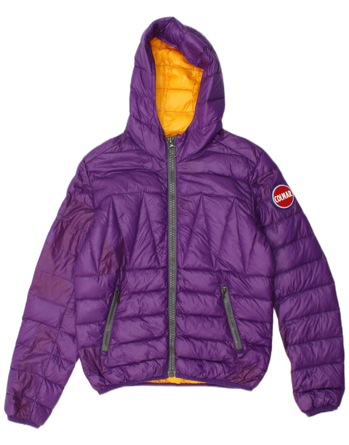 COLMAR Womens Hooded Padded Jacket IT 42 Small Purple Polyamide