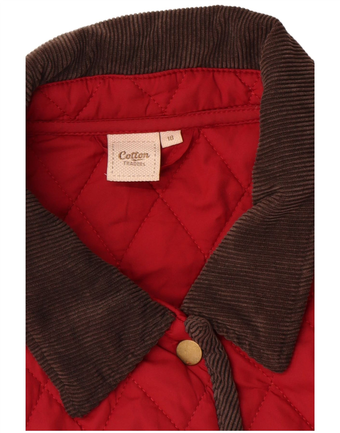 Cotton Traders Womens Quilted Overcoat UK 18 XL Red Polyester