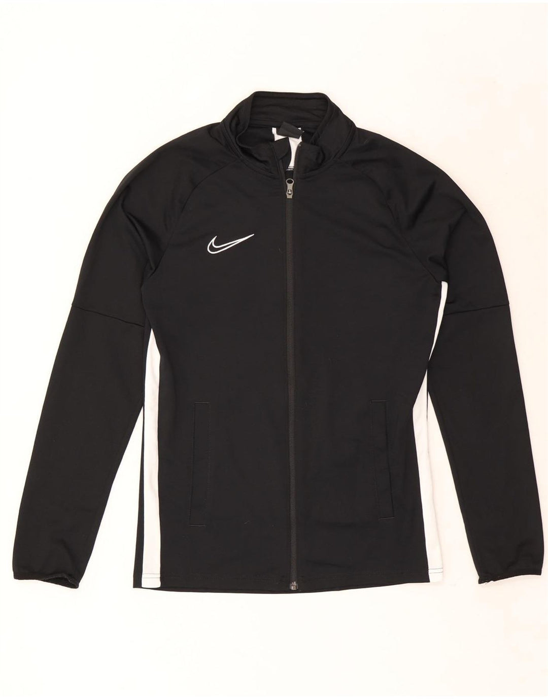 Nike Mens Dri Fit Tracksuit Top Jacket Small Black Colourblock Polyester
