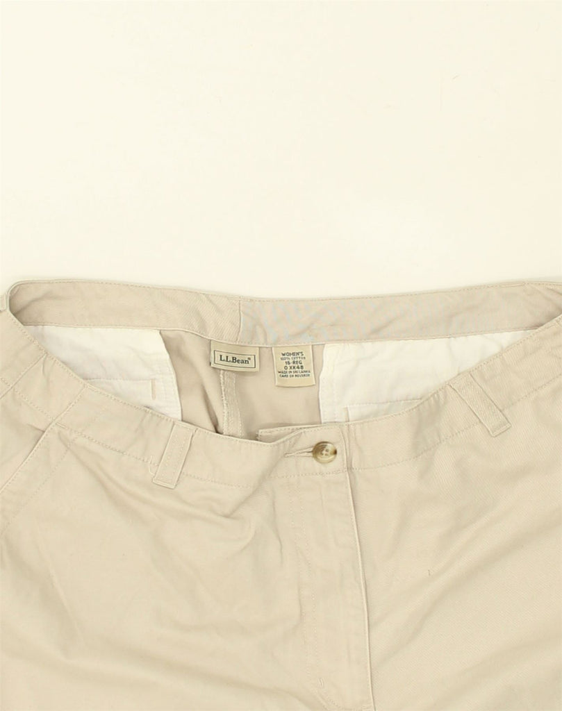 L.L.BEAN Womens Crop Chino Trousers US 16 2XL W34 L24 Beige Cotton | Vintage L.L.Bean | Thrift | Second-Hand L.L.Bean | Used Clothing | Messina Hembry 