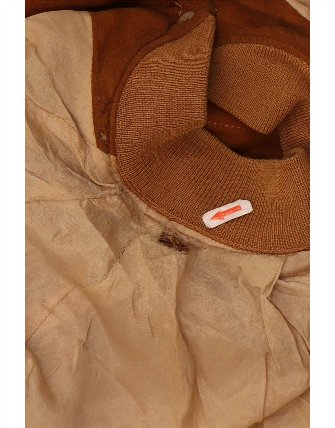 Vintage Mens Suede Bomber Jacket UK 38 Medium Beige