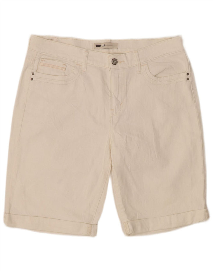 Levi's Womens Denim Shorts US 10 Large W30  Off White