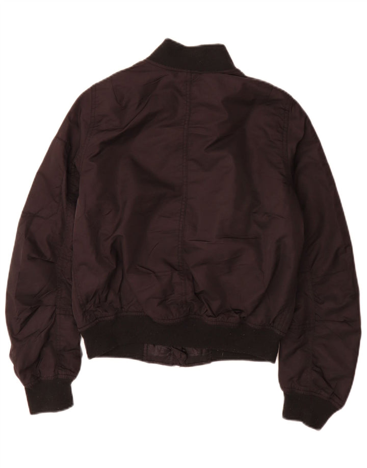 Topshop Womens Oversized Bomber Jacket UK 6 XS Black Polyester