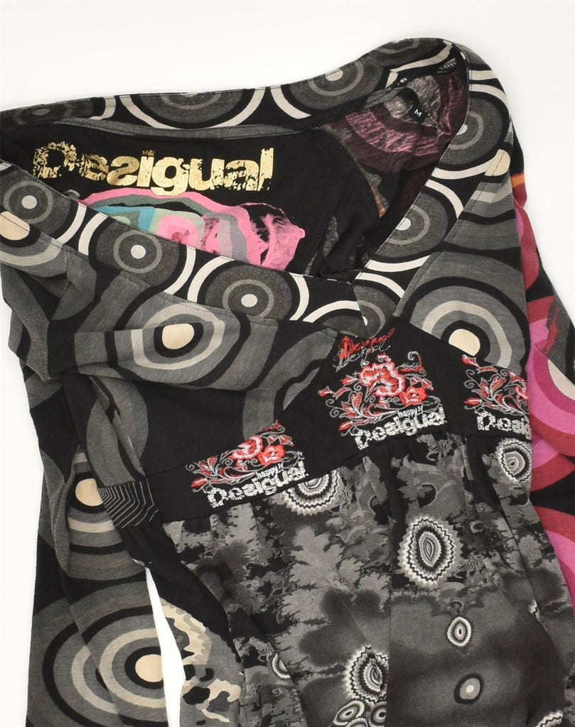 DESIGUAL Womens Crazy Pattern A-Line Dress UK 12 Medium Grey Geometric | Vintage Desigual | Thrift | Second-Hand Desigual | Used Clothing | Messina Hembry 