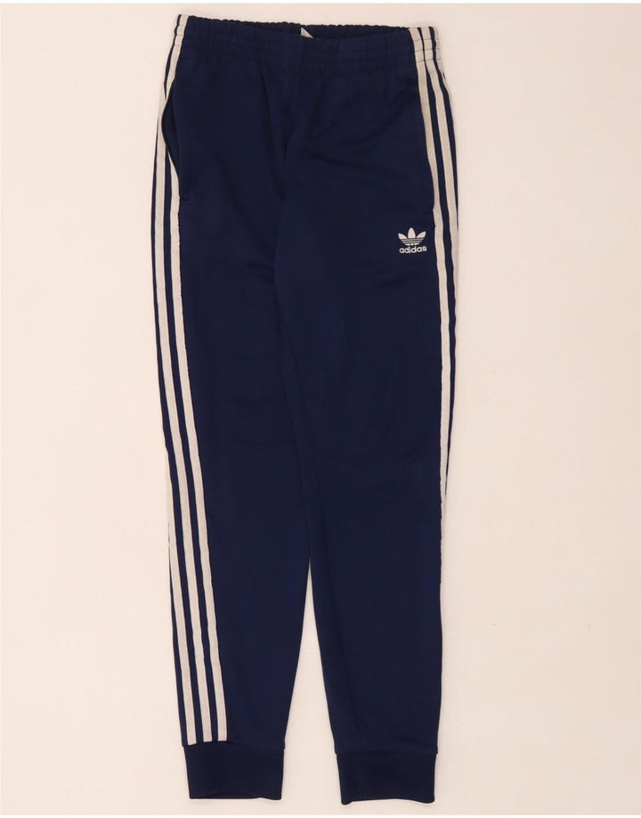 Adidas Mens Tracksuit Trousers Joggers Medium Navy Blue Polyester