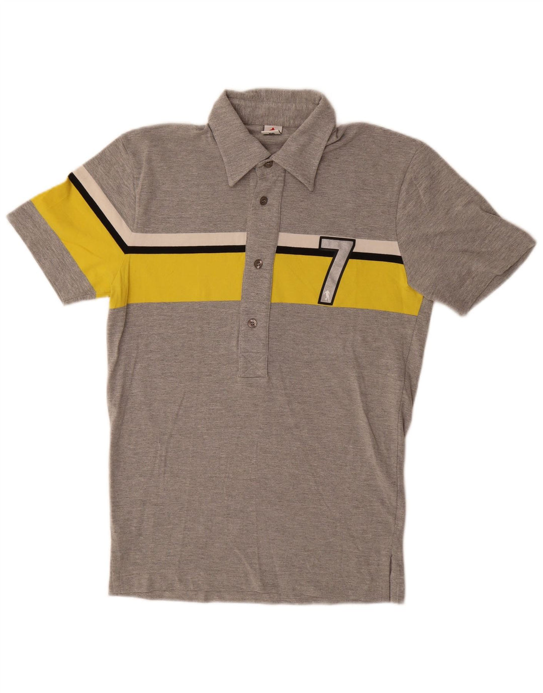 Bikkembergs Mens Graphic Polo Shirt Medium Grey Colourblock Cotton
