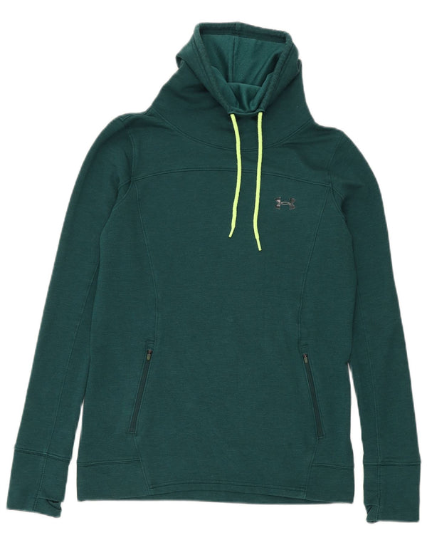 Under Armour Womens Roll Neck Sweatshirt Jumper UK 10 Small Green