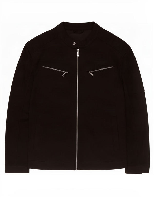 Zara Mens Utility Jacket UK 42 XL Black Polyester