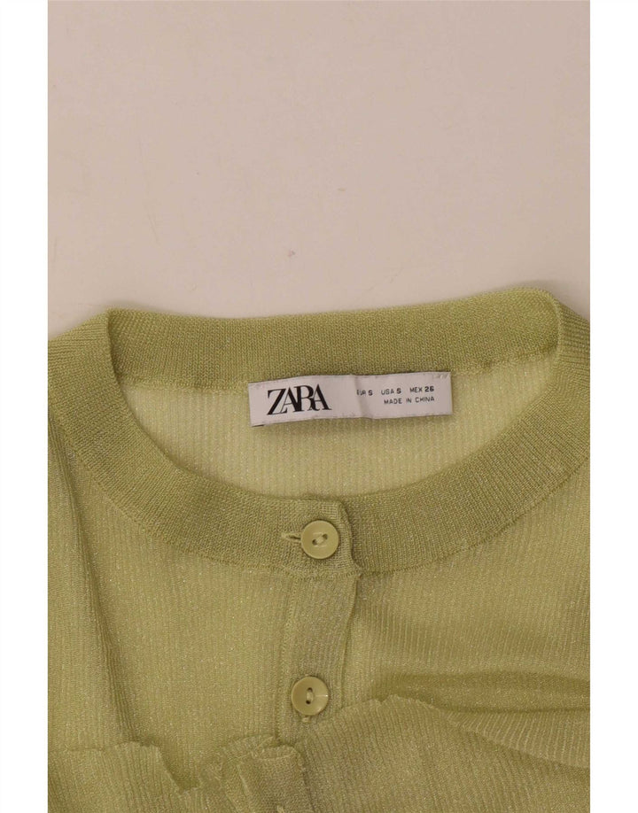 Zara Womens Oversized Cardigan Sweater UK 10 Small Green