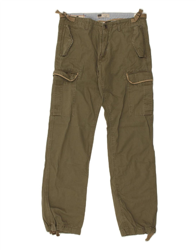 CONBIPEL Mens Straight Cargo Trousers IT 48 Medium W34 L32  Khaki Cotton | Vintage Conbipel | Thrift | Second-Hand Conbipel | Used Clothing | Messina Hembry 