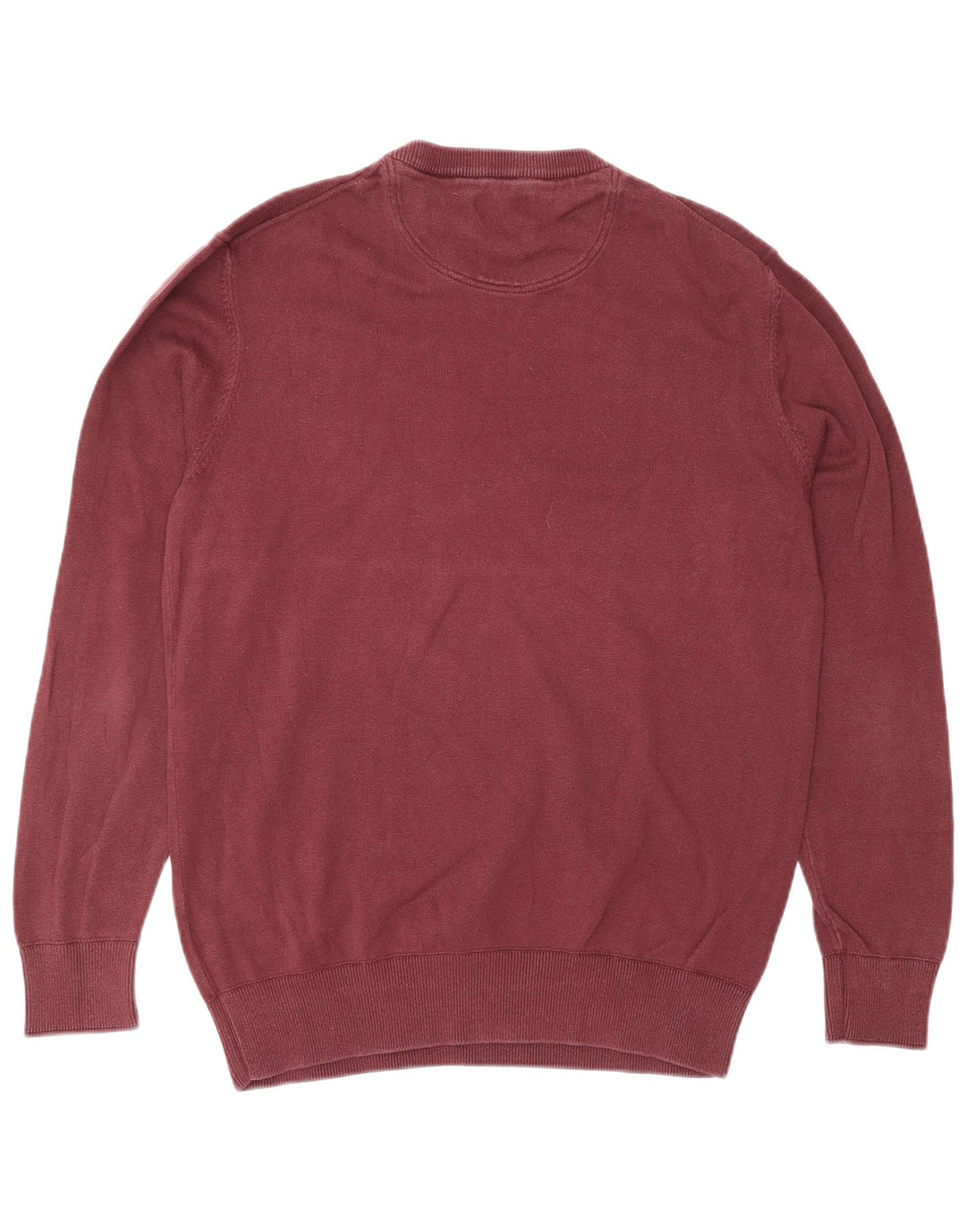 TIMBERLAND Mens Crew Neck Jumper Sweater Medium Burgundy Cotton