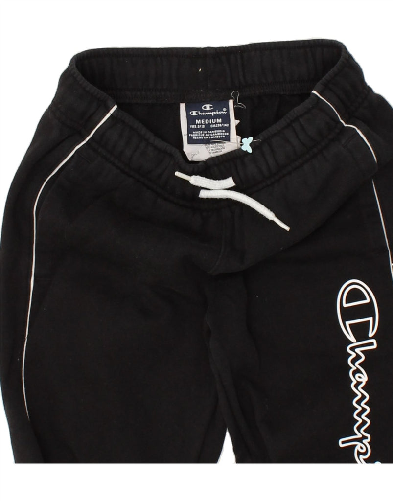 CHAMPION Boys Graphic Tracksuit Trousers Joggers 9-10 Years Medium Black | Vintage Champion | Thrift | Second-Hand Champion | Used Clothing | Messina Hembry 