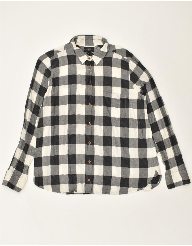 J. CREW Womens Boy Fit Shirt UK 16 Large Black Check Cotton Vintage J. Crew and Second-Hand J. Crew from Messina Hembry 