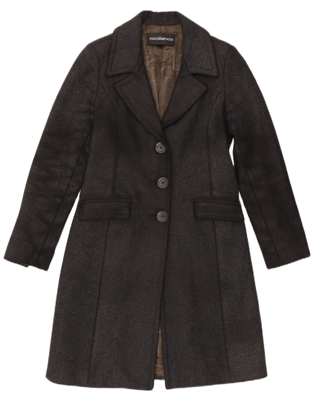 Roccobarocco Womens Overcoat US 8 Medium Grey