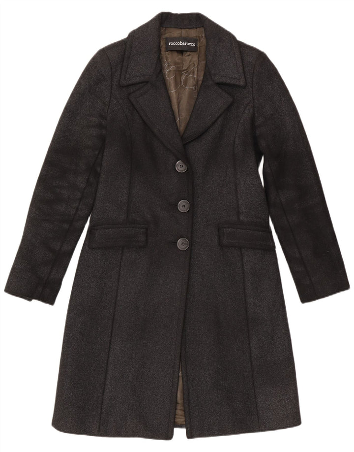 Roccobarocco Womens Overcoat US 8 Medium Grey
