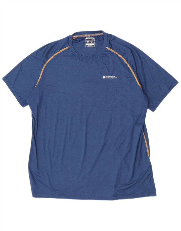 Mountain Warehouse Mens T-Shirt Top 2XL Blue Polyester
