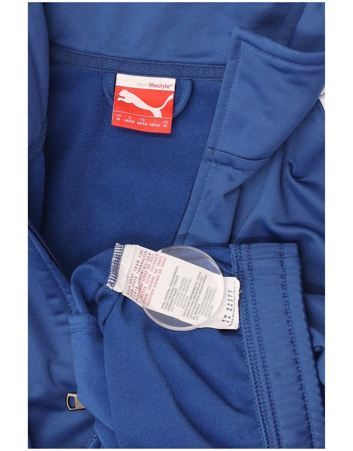 Puma Mens Tracksuit Top Jacket Medium Blue Colourblock Polyester