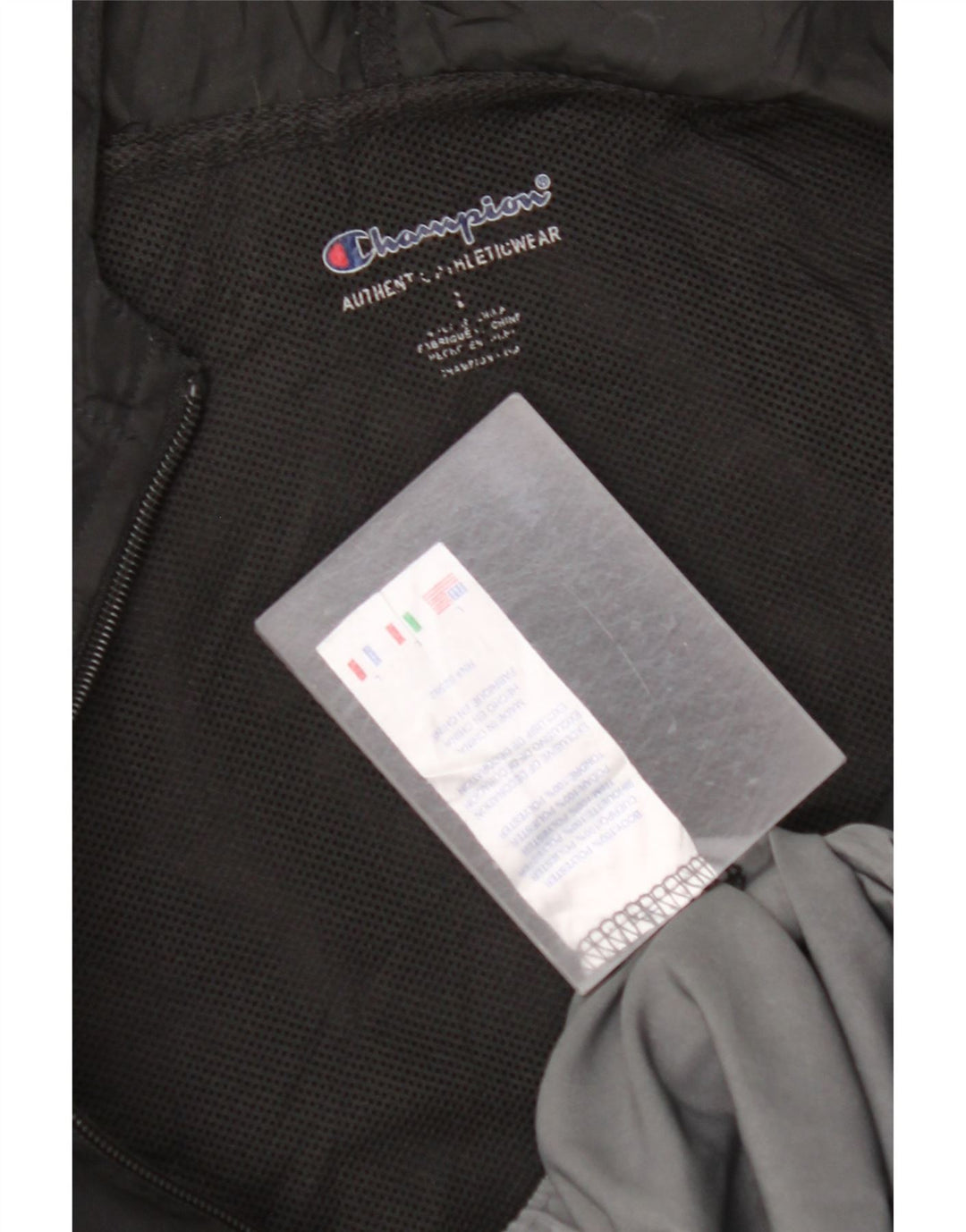 CHAMPION Womens Graphic Tracksuit Top Jacket UK 14 Large Black Colourblock