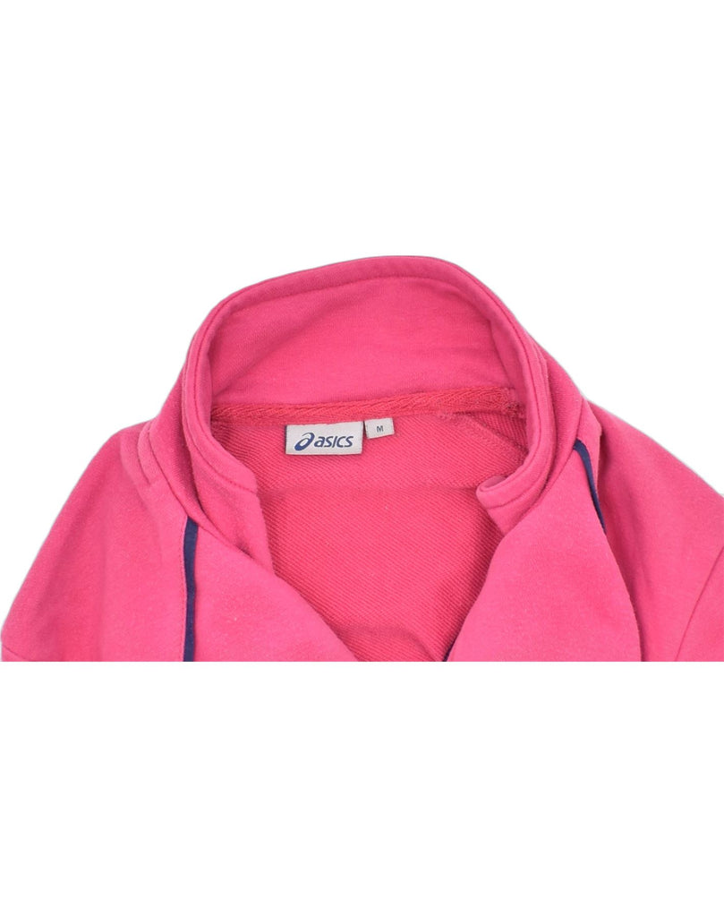 ASICS Womens Tracksuit Top Jacket UK 12 Medium Pink Cotton | Vintage | Thrift | Second-Hand | Used Clothing | Messina Hembry 