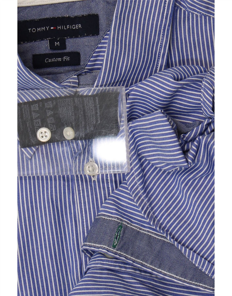 TOMMY HILFIGER Mens Custom Fit Shirt Medium Blue Striped Cotton Vintage Tommy Hilfiger and Second-Hand Tommy Hilfiger from Messina Hembry 