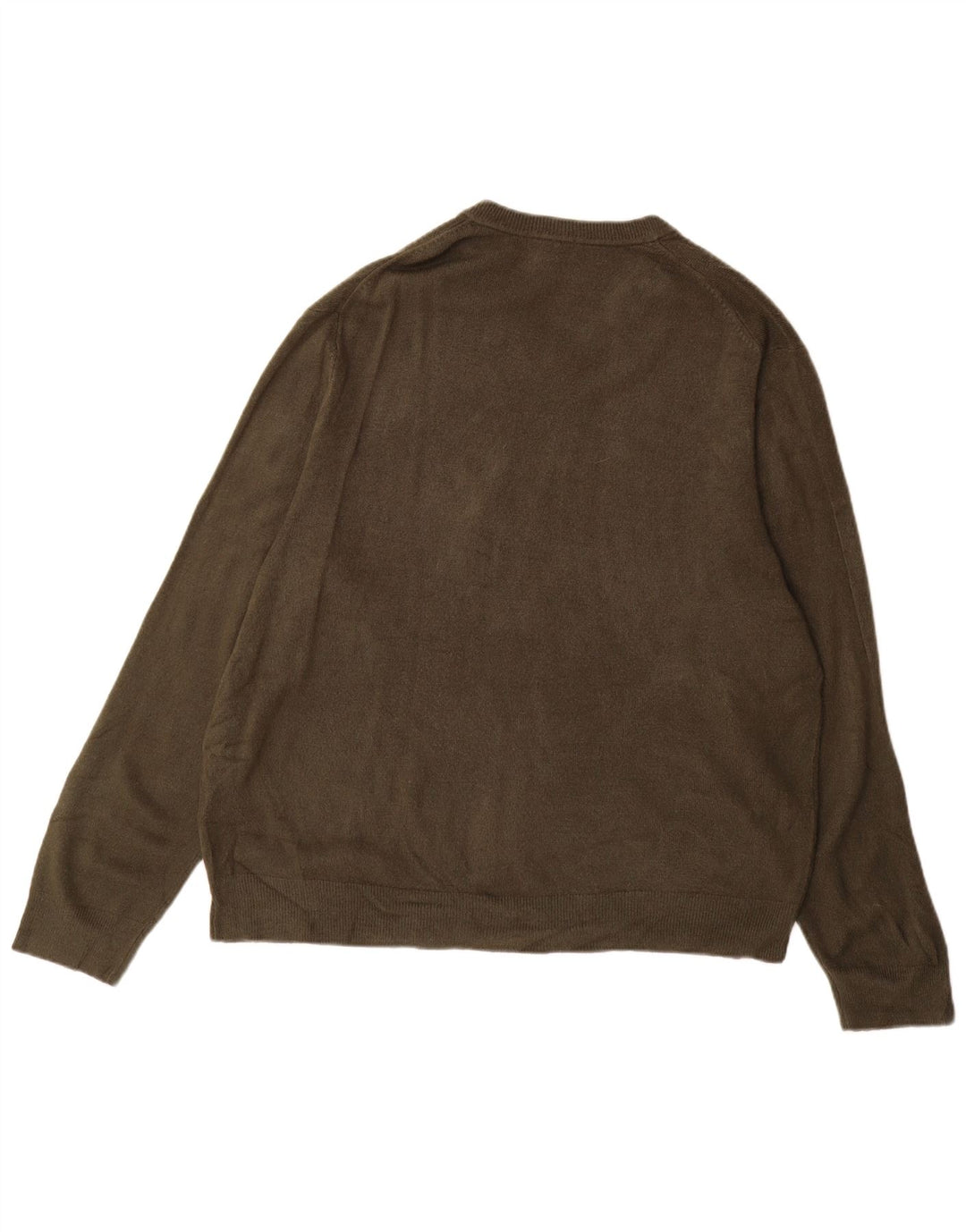 Dockers Mens V-Neck Jumper Sweater 2XL Khaki Acrylic