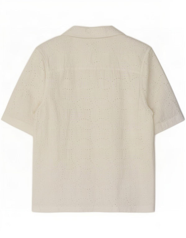 Zara Mens See Through Short Sleeve Shirt Small White