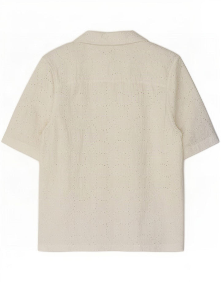 Zara Mens See Through Short Sleeve Shirt Small White