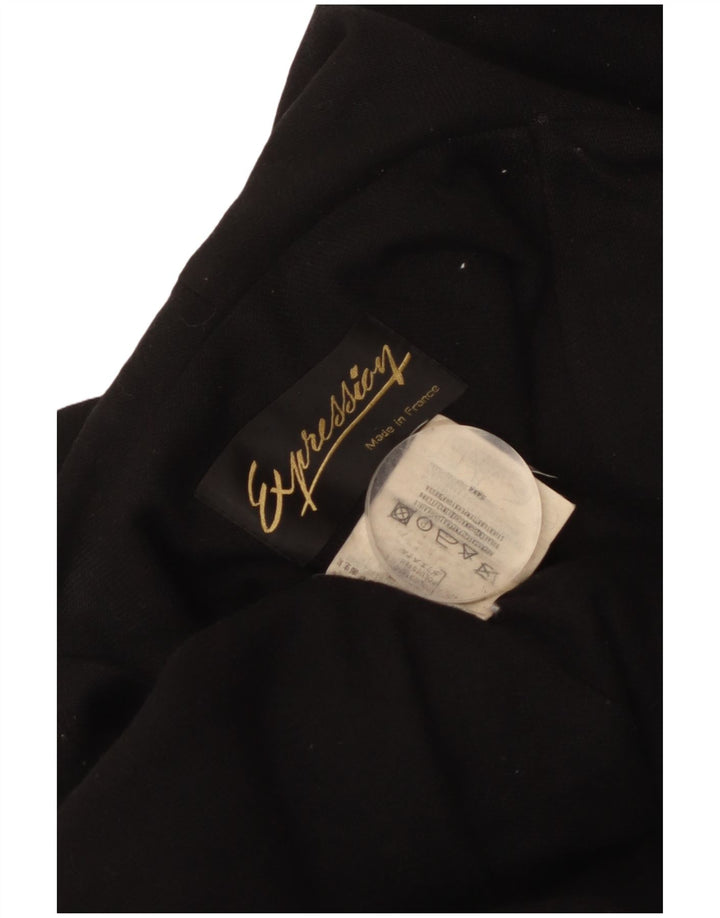 Vintage Womens Hooded Overcoat UK 18 XL Black Polyester