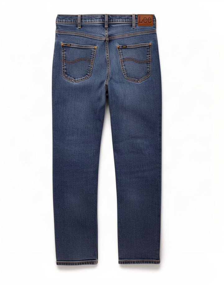 Lee Mens Brooklyn Straight Jeans W36 L32 Blue Cotton