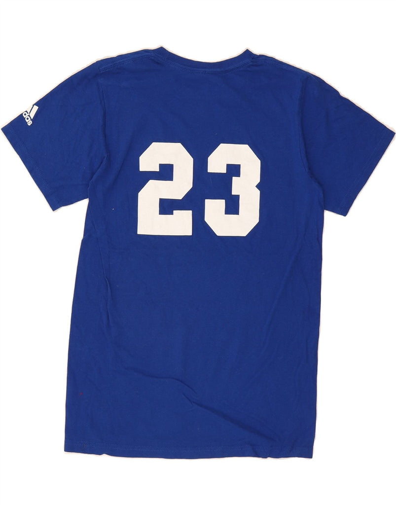 ADIDAS Mens Graphic T-Shirt Top Small Blue Cotton Vintage Adidas and Second-Hand Adidas from Messina Hembry 