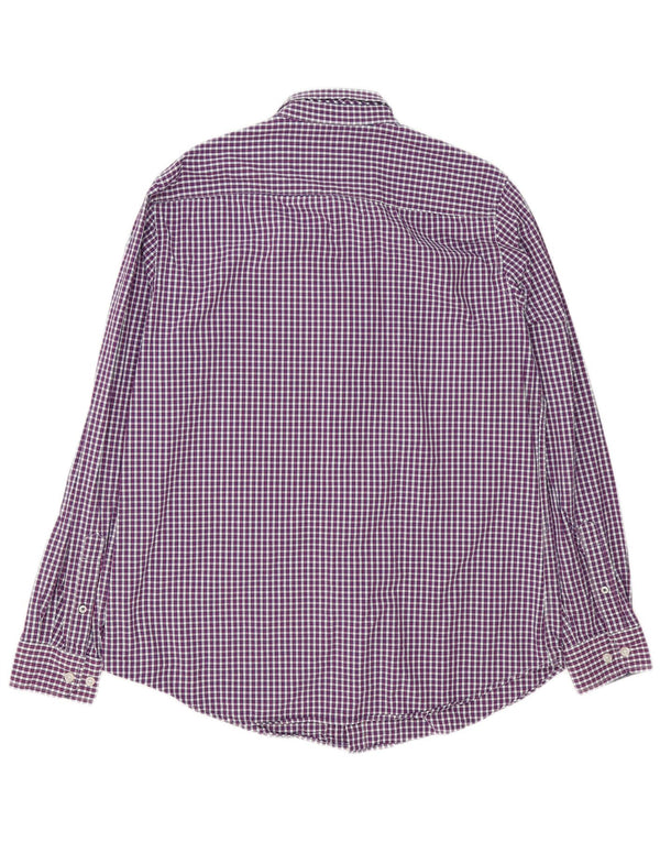 Crew Clothing Mens Slim Fit Shirt Large Purple Gingham Cotton