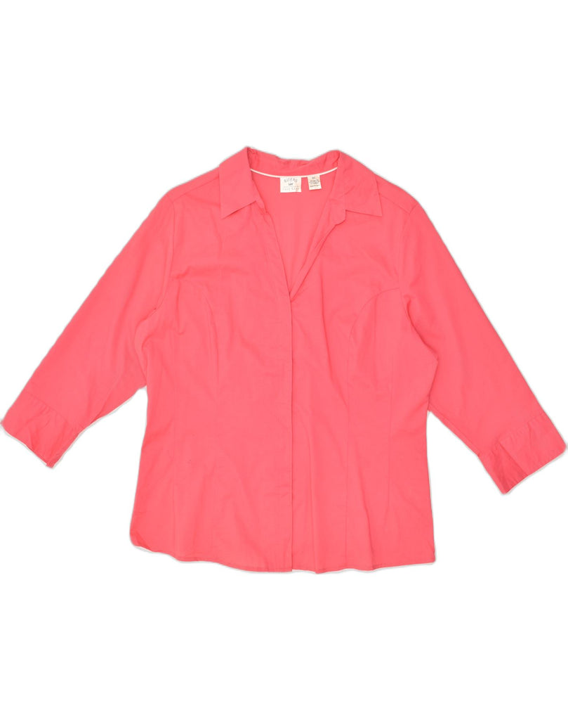 LEE Womens 3/4 Sleeve Shirt UK 18 XL Pink Cotton | Vintage Lee | Thrift | Second-Hand Lee | Used Clothing | Messina Hembry 