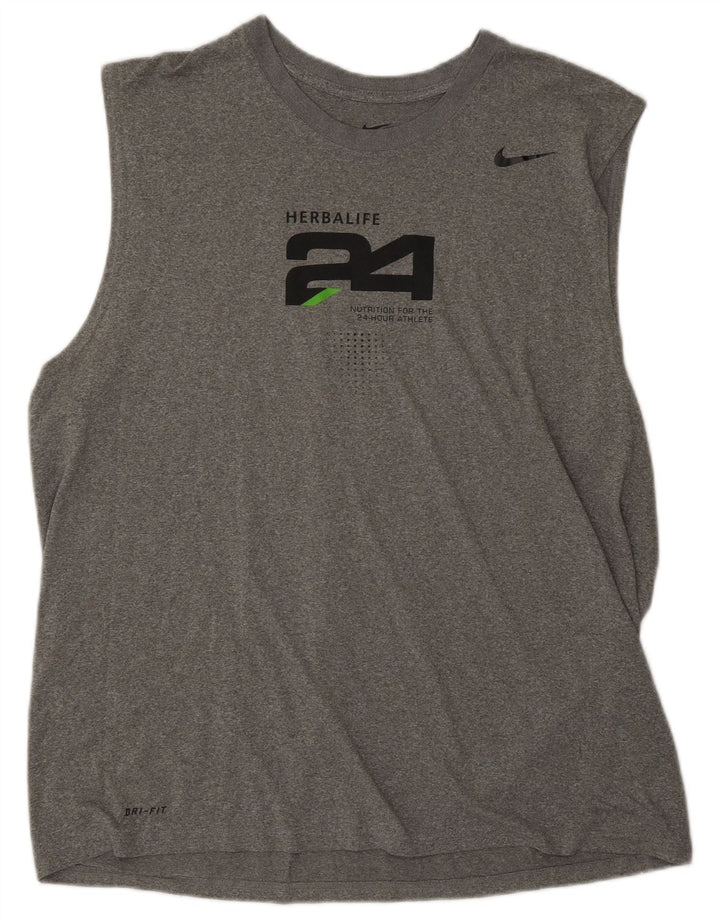 Nike Mens Herbalife Graphic Vest Top XL Grey Polyester