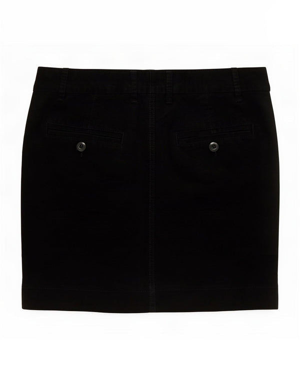 Marks & Spencer Womens Mini Corduroy Skirt UK 14 Large W34 Black Cotton