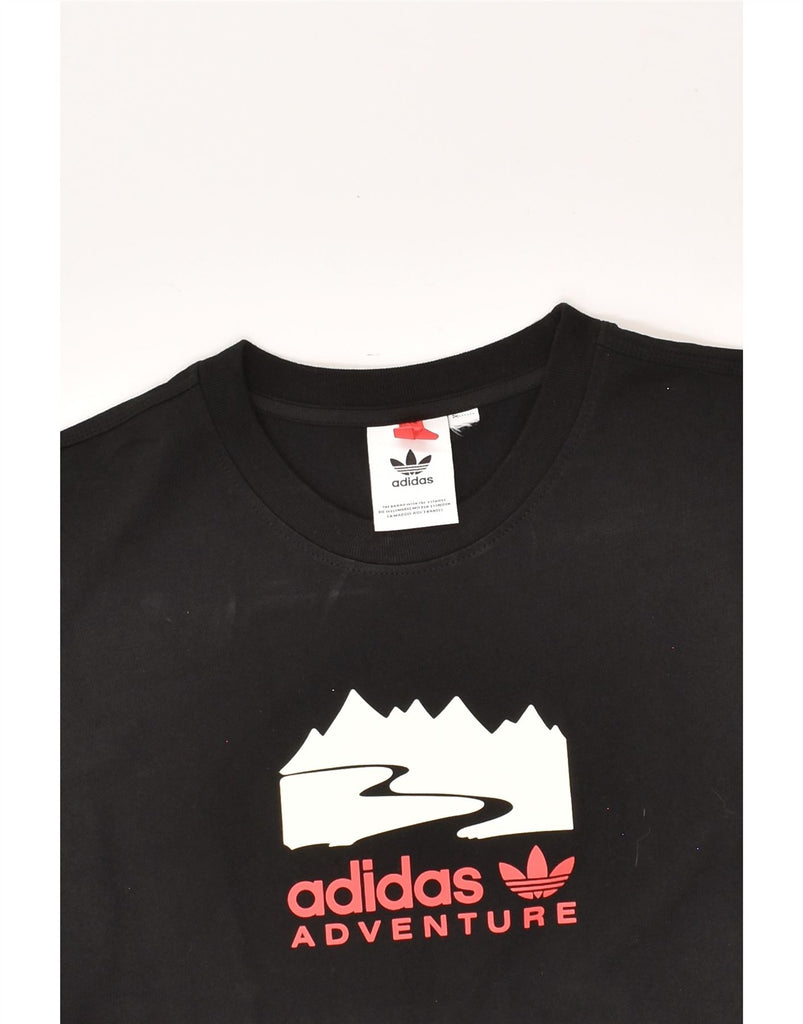 ADIDAS Mens Graphic T-Shirt Top Medium Black Cotton | Vintage Adidas | Thrift | Second-Hand Adidas | Used Clothing | Messina Hembry 