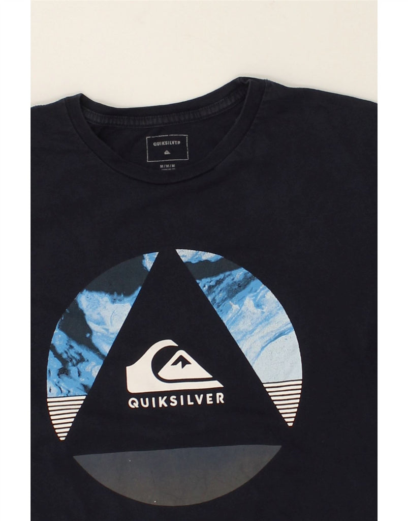 QUIKSILVER Mens Graphic T-Shirt Top Medium Navy Blue Cotton | Vintage Quiksilver | Thrift | Second-Hand Quiksilver | Used Clothing | Messina Hembry 