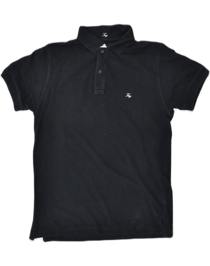 FAY Mens Polo Shirt Medium Black Cotton | Vintage | Thrift | Second-Hand | Used Clothing | Messina Hembry 